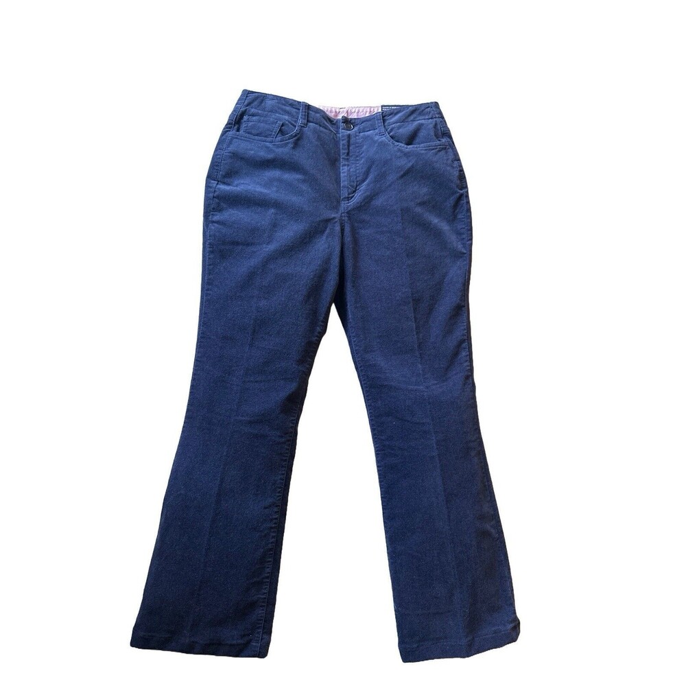 NWT Lands' End Women's 10 Navy Cotton Corduroy Velvet Straight Leg Pants NEW